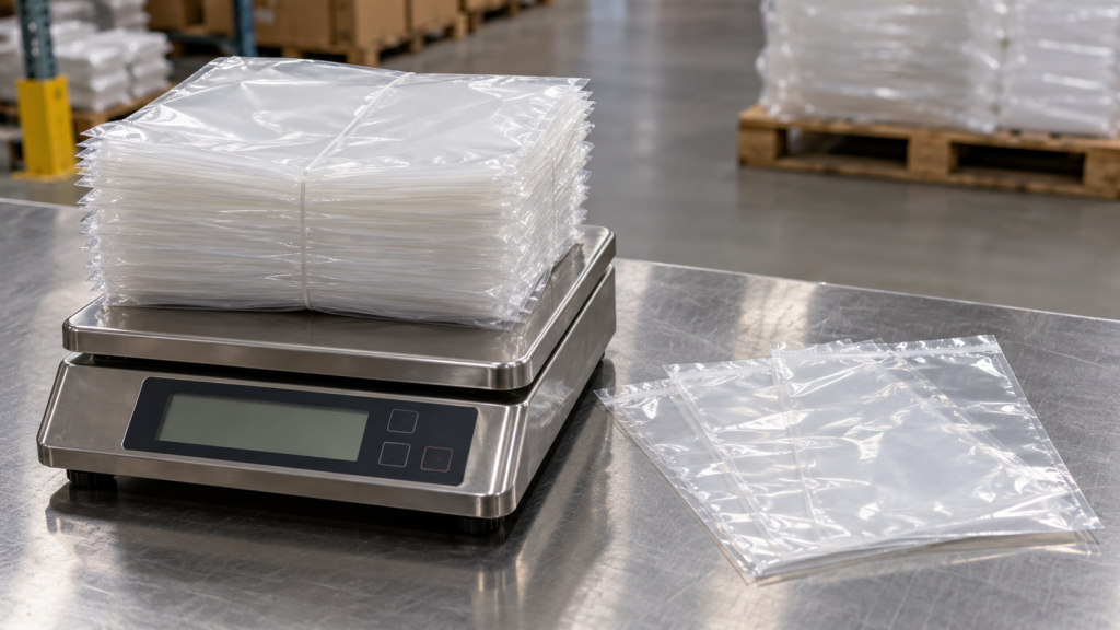 PE plastic bags per kilogram calculation