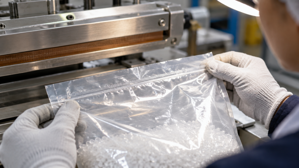 PE bag heat seal inspection and seal failure